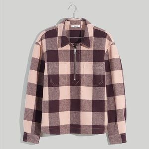Madewell waffle knit, half zip pop over shirt